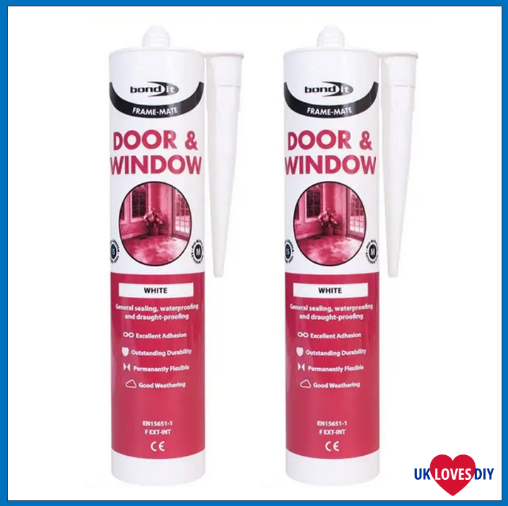 2 X BOND IT MATE DOOR & WINDOW SILICONE 310ML
