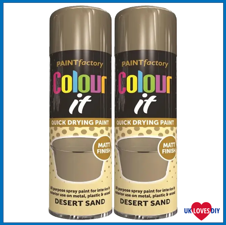 2 X COLOUR IT - DESERT SAND MATT SPRAY PAINT 250ML 2 X COLOUR IT - DESERT SAND MATT SPRAY PAINT 250ML