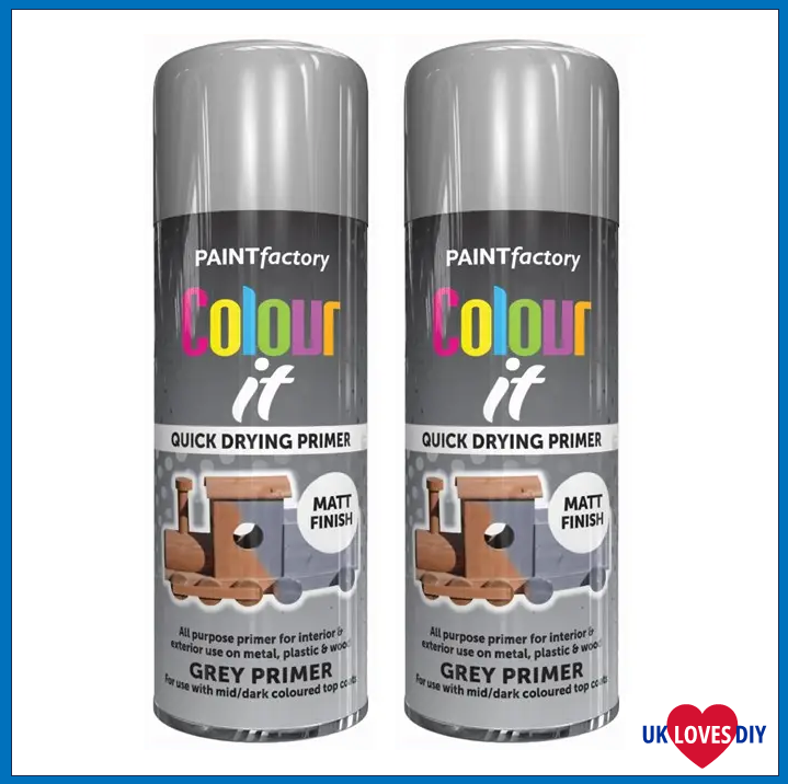 2 X COLOUT IT-GREY PRIMER SPRAY PAINT 400ML