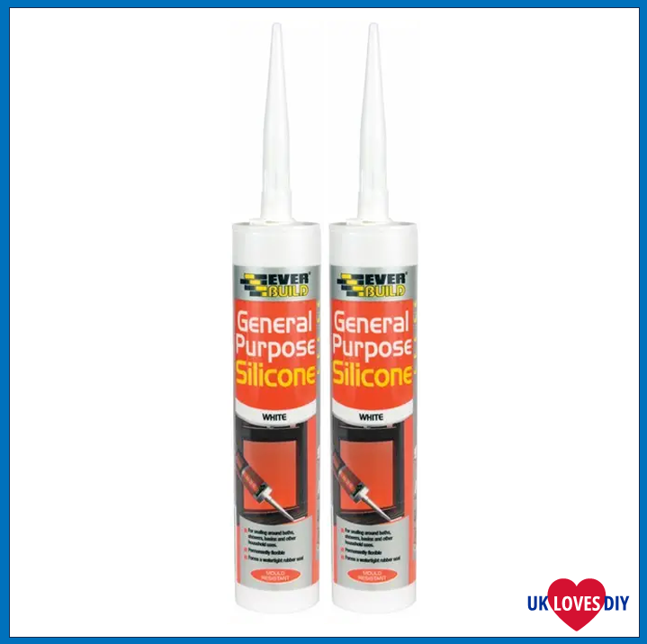 2 X EVERBUILD GENERAL PURPOSE SILICONE WHITE 280ML