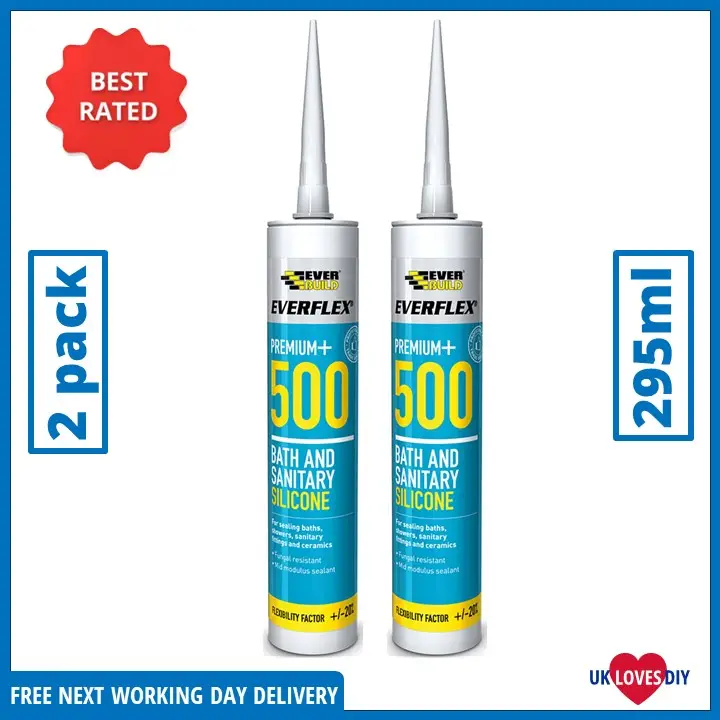 2 X EVERBUILD SILICONE 500 TRANSLUCENT 295ML-1