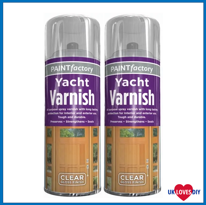 2 X PAINT FACTORY YACHT VARNISH SPRAY PAINT 400ML