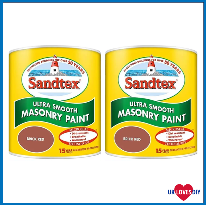 2 X SANDTEX MICROSEAL MASONRY BRICK RED 1LT