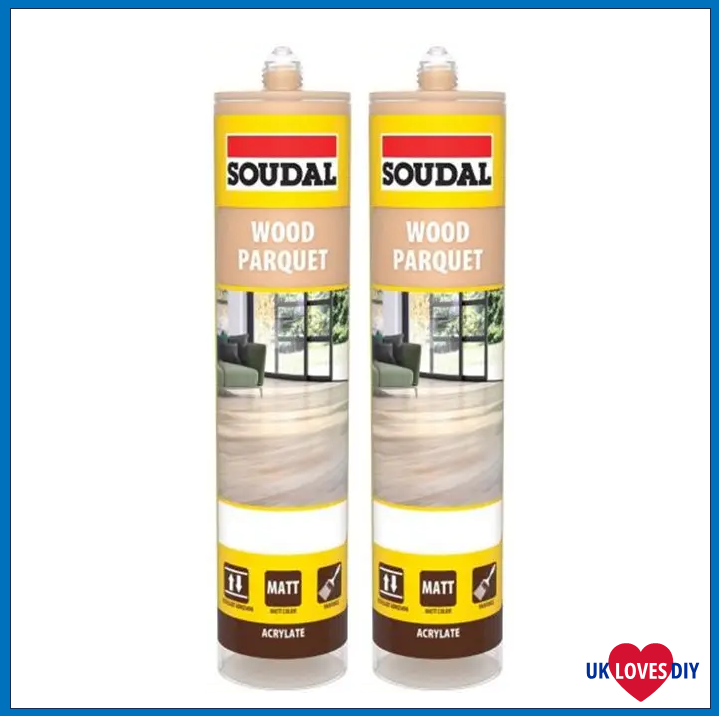 2 X SOUDAL PARQUET TIMBER SEALANT LIGHT OAK 300ML