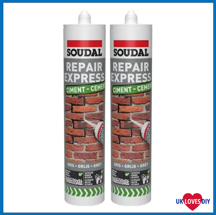 2 X SOUDAL REPAIR EXPRESS CEMENT GREY 290ML