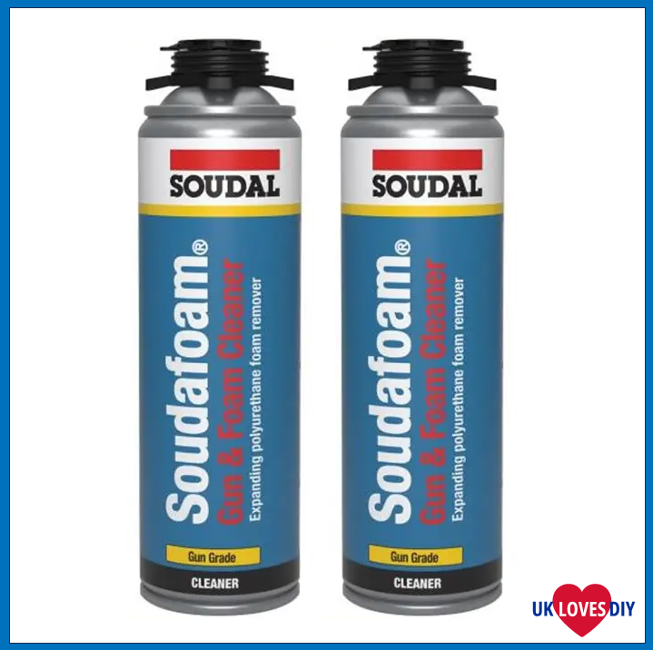 2 X SOUDAL SOUDAFOAM GUN & FOAM CLEANER 500ML