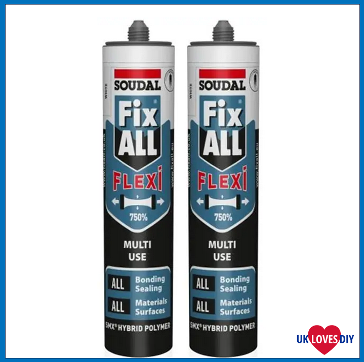 2 X SOUDAL WHITE FIX ALL FLEXI FILLER 290ML