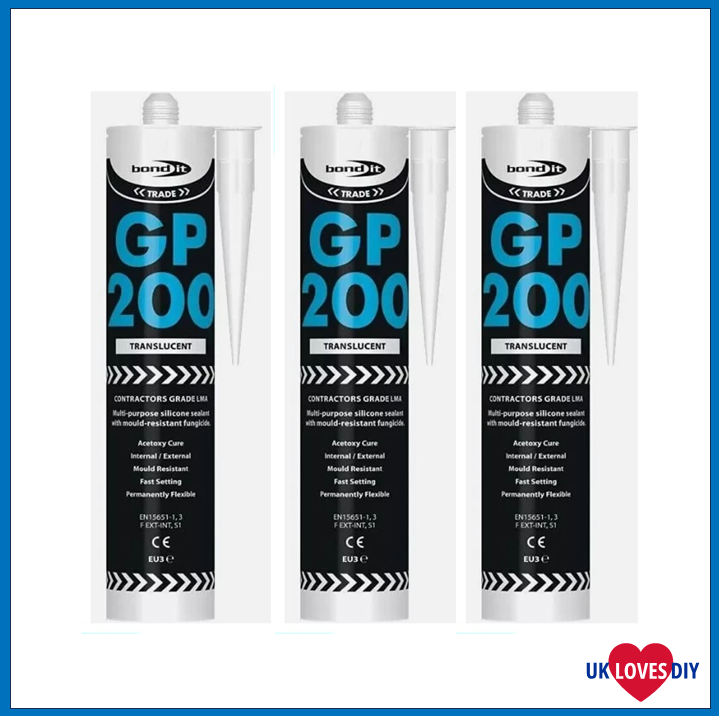 3 X BOND IT GP200 SILICONE CLEAR 310ML