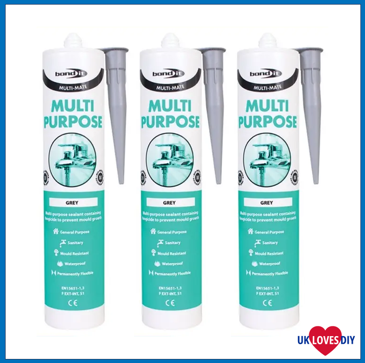 3 X BOND IT MULTI-MATE GP GREY 310ML
