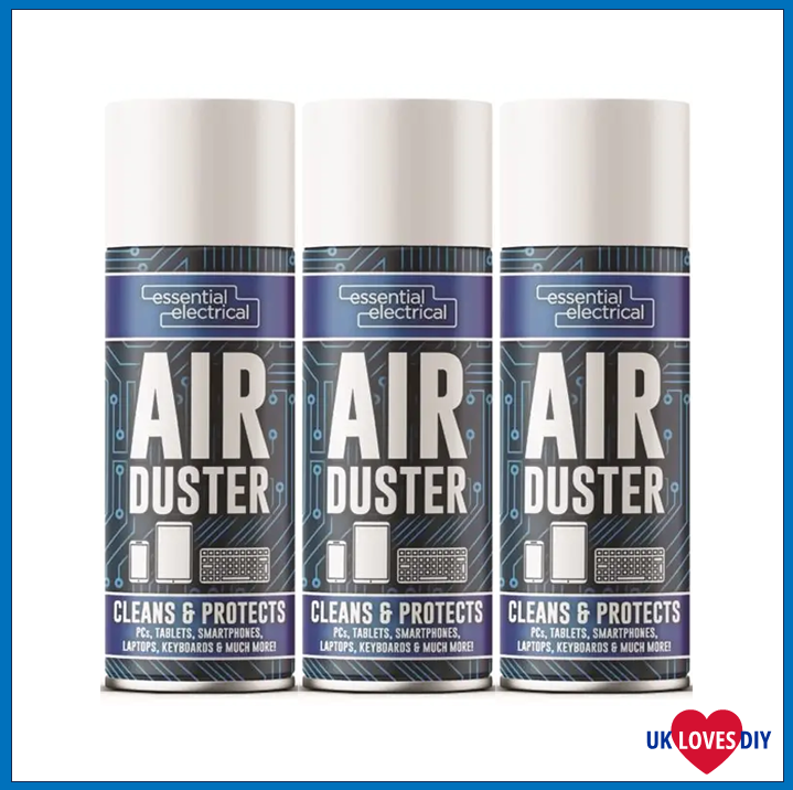 3 X ESSENTIAL ELECTRICAL AIR DUSTER AEROSOL SPRAY 200ML