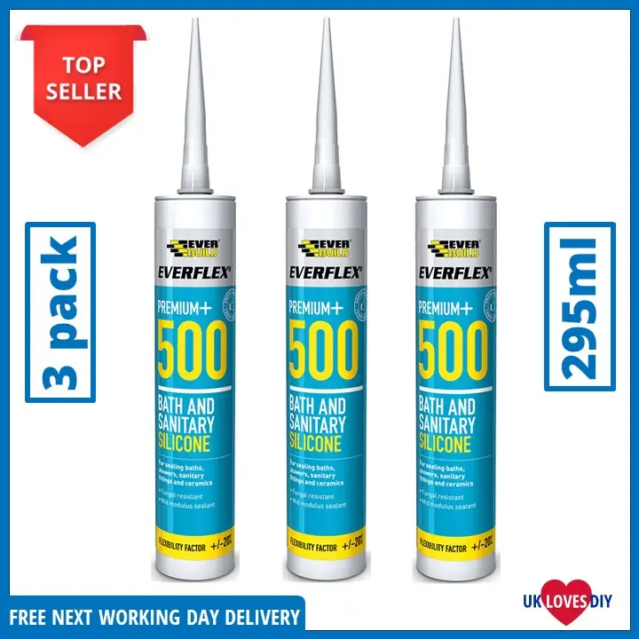 3 X EVERBUILD SILICONE 500 TRANSLUCENT 295ML-1