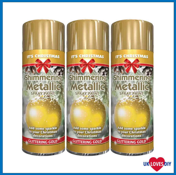 3 X PAINT FACTORY CHRISTMAS METALLIC GOLD SPRAY PAINT 200ML