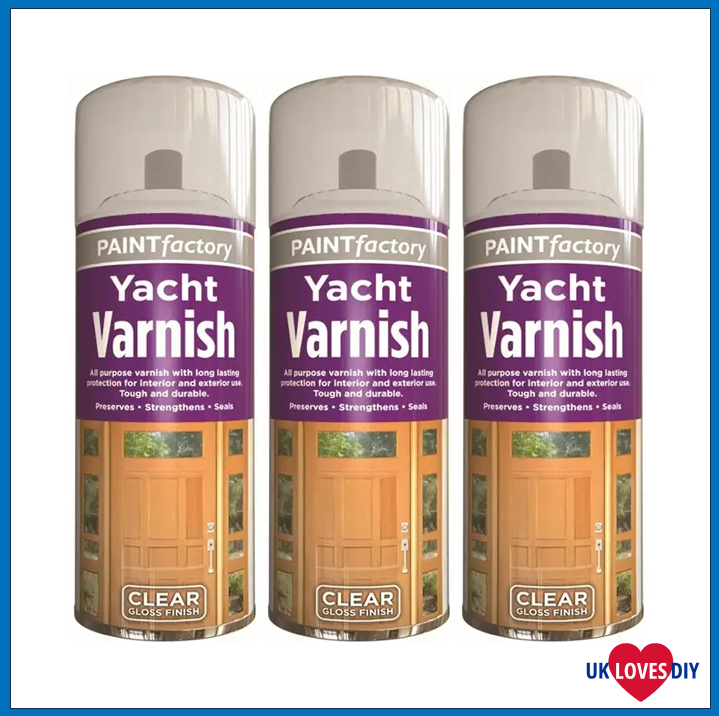 3 X PAINT FACTORY VARNISH YACHT SPRAY 250ML