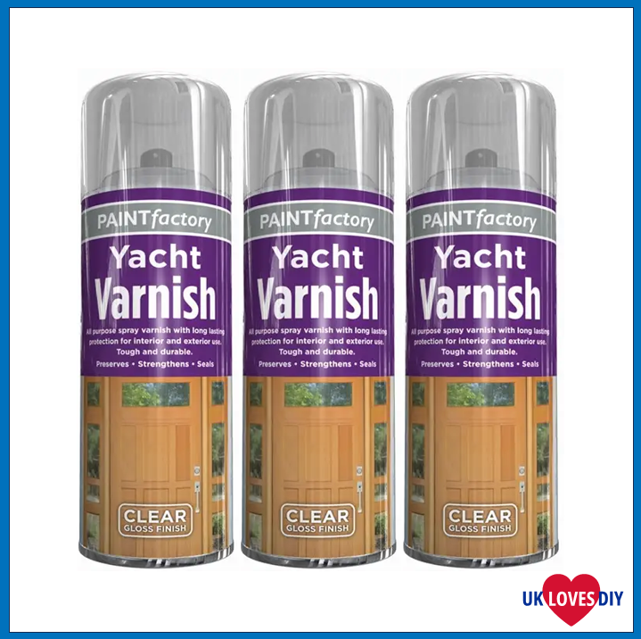3 X PAINT FACTORY YACHT VARNISH SPRAY PAINT 400ML