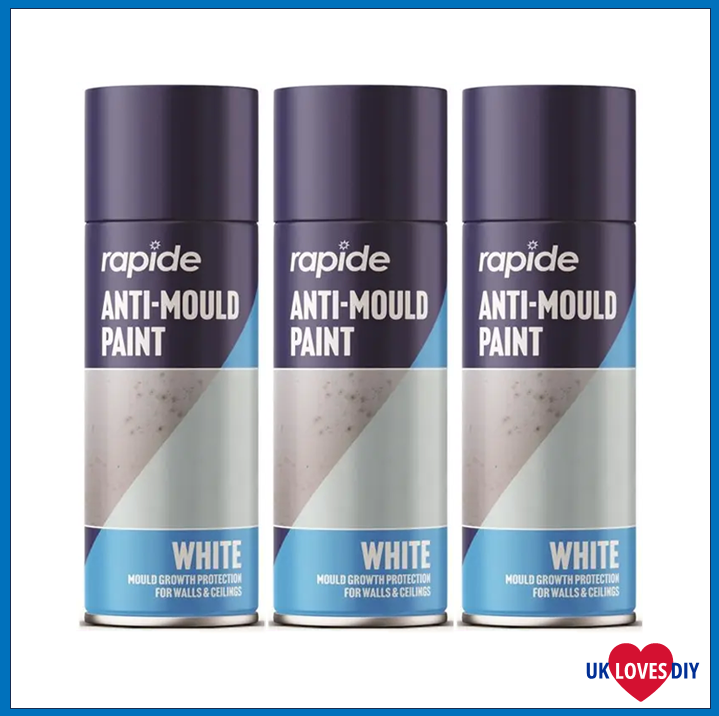 3 X RAPIDE ANTI MOULD WHITE SPRAY 400ML