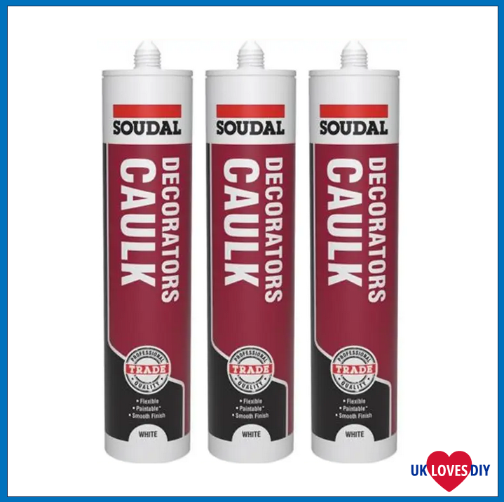 3 X SOUDAL DECORATOR CAULK GAP 290ML