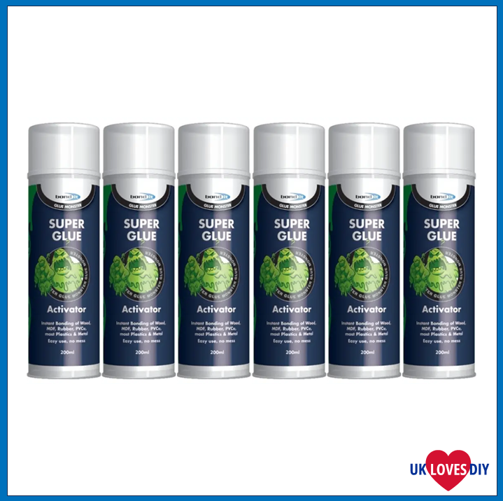 6 X BOND IT SUPERGLUE ACTIVATOR 400ML