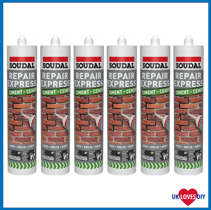 6 X SOUDAL REPAIR EXPRESS CEMENT GREY 290ML