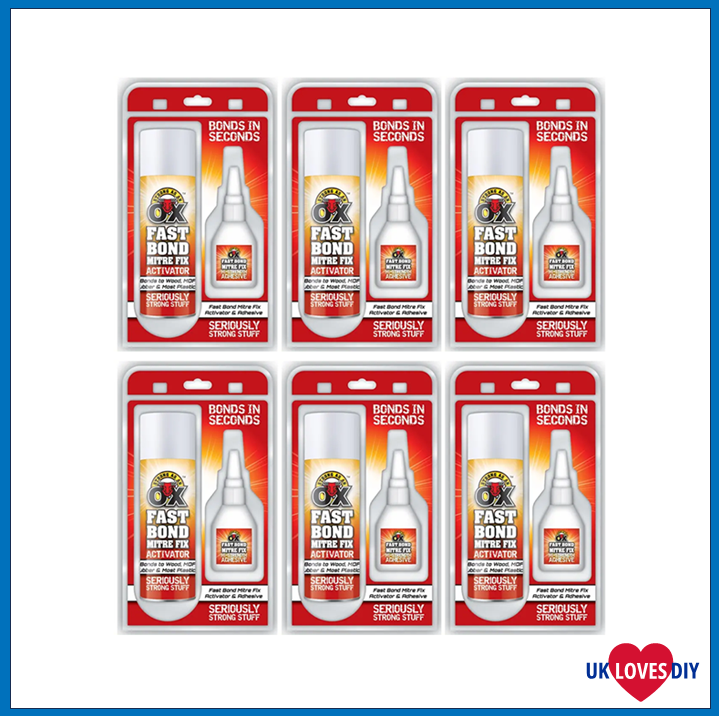 6 X STRONG AS AN OX MITRE FIX ACTIVATOR & ADHESIVE