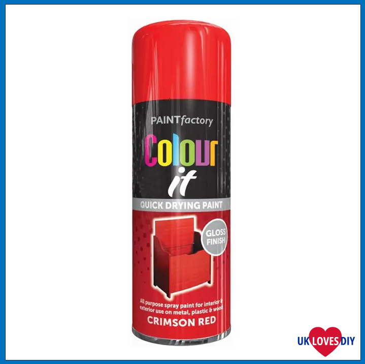 COLOUR IT-CRIMSON RED GLOSS SPRAY PAINT 400ML