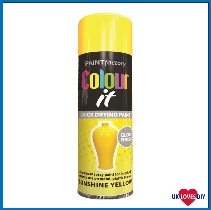 COLOUR IT YELLOW GLOSS SPRAY PAINT 250ML