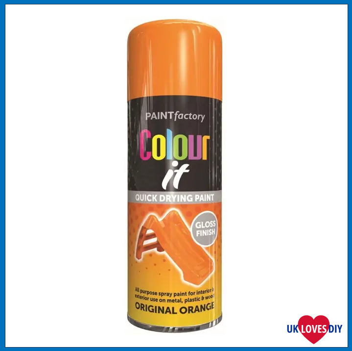 COLOUT IT-ORANGE GLOSS SPRAY PAINT 400ML COLOUT IT-ORANGE GLOSS SPRAY PAINT 400ML