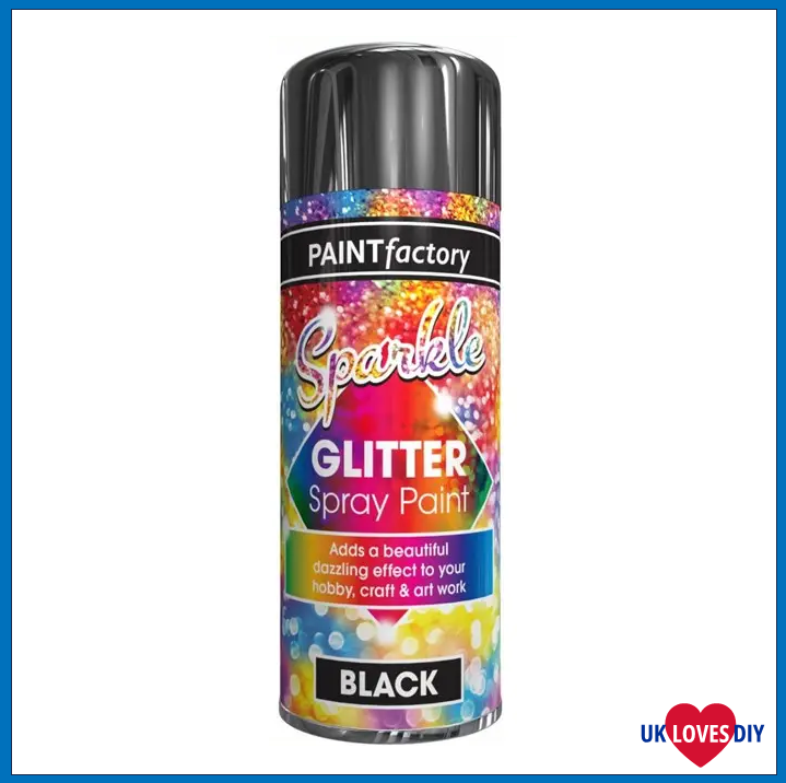 PAINT FACTORY GLITTER BLACK SPRAY PAINT 200ML