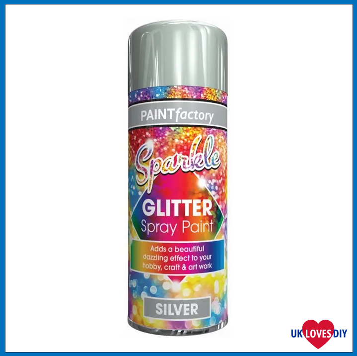 PAINT FACTORY GLITTER SILVER SPRAY PAINT 200ML