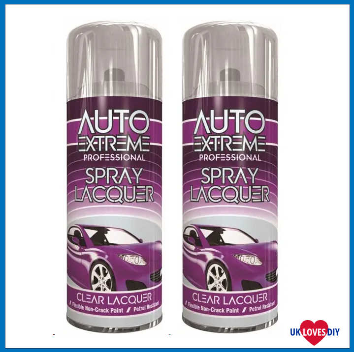 2 X AUTO EXTREME CLEAR LACQUER SPRAY PAINT 400ML