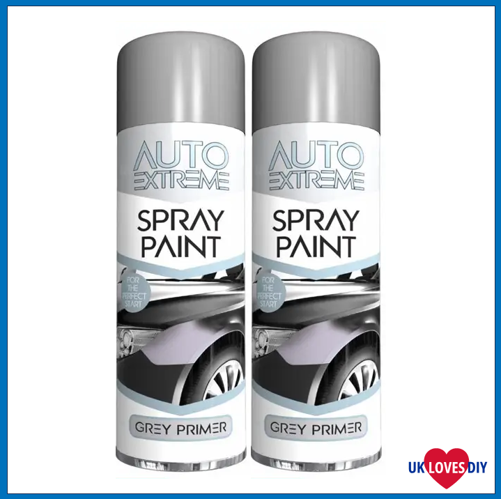 2 X AUTO EXTREME GREY PRIMER SPRAY PAINT 250ML
