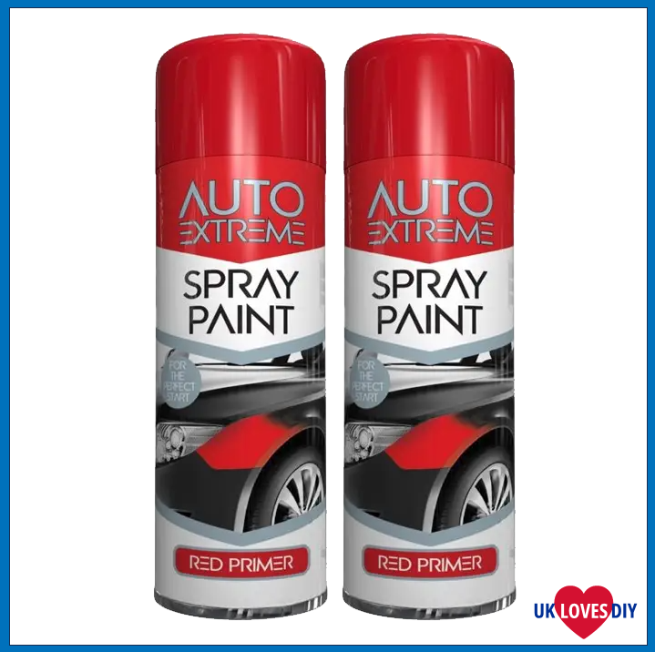 2 X AUTO EXTREME RED PRIMER SPRAY PAINT 250ML