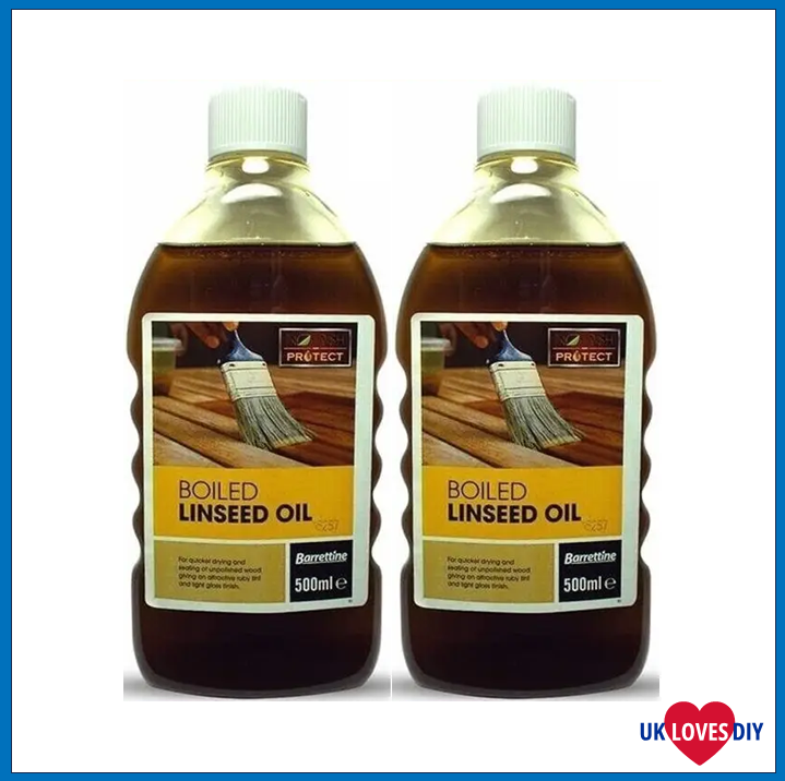 2 X BARRETTINE BOILED LINSEED OIL, 500ML