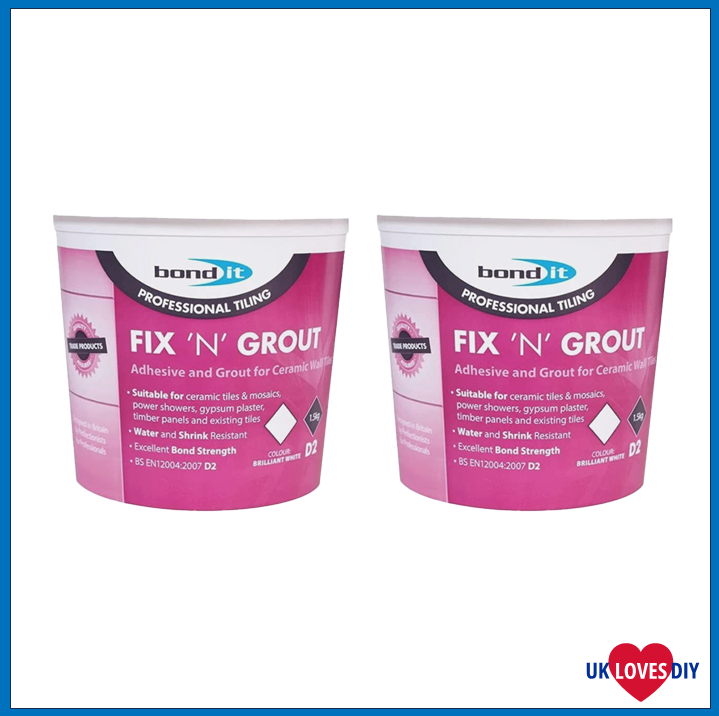 2 X BOND IT FIX 'N' GROUT WHITE 1.5KG