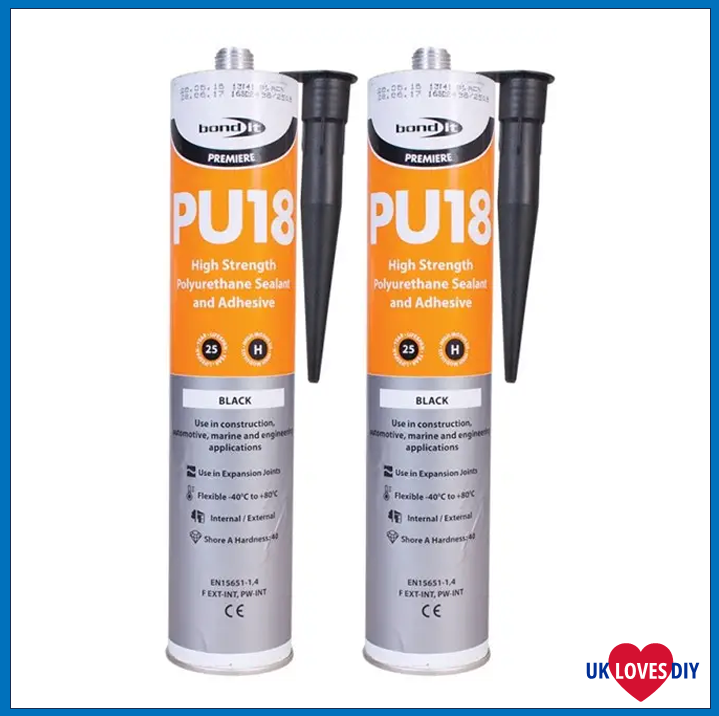 2 X BOND-IT PU18 BLACK 310ML