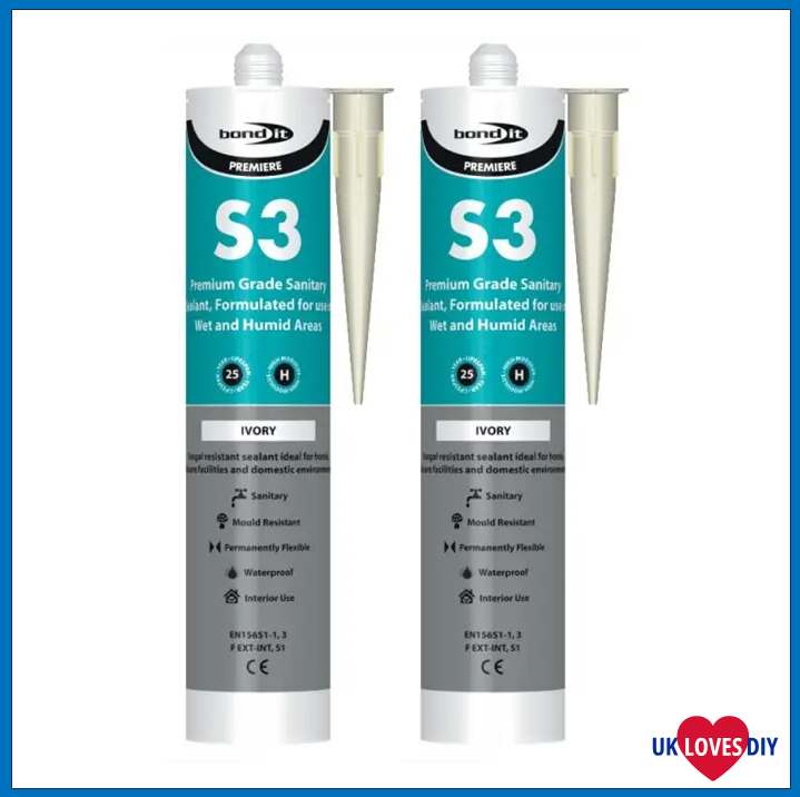 2 X BOND-IT S3 SILICONE IVORY 310ML