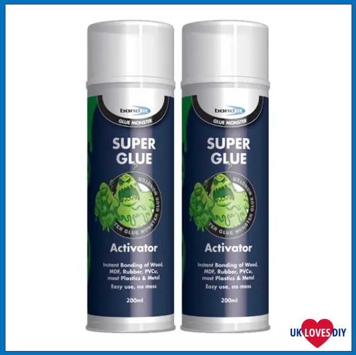 2 X BOND IT SUPERGLUE ACTIVATOR 200ML
