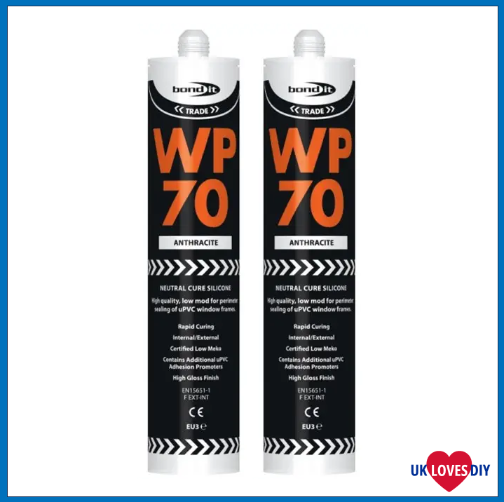 2 X BOND IT WP70 SILICONE ANTHRACITE GREY 310ML