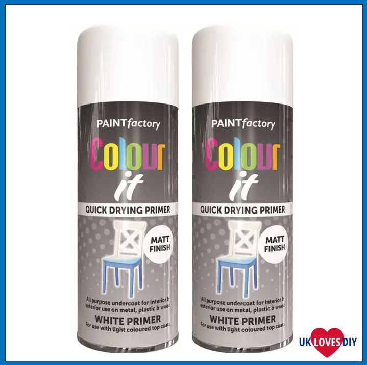 2 X COLOUT IT-WHITE PRIMER SPRAY PAINT 400ML