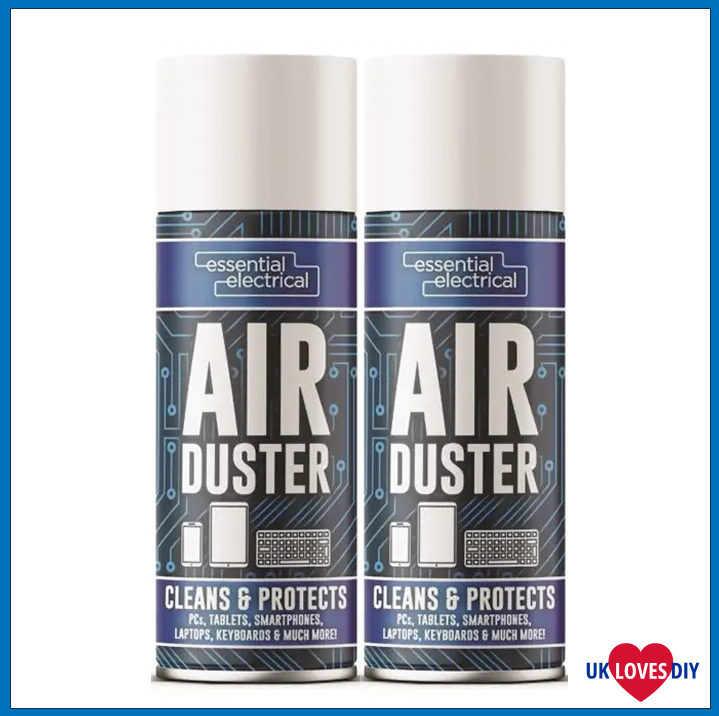 2 X ESSENTIAL ELECTRICAL AIR DUSTER AEROSOL SPRAY 200ML