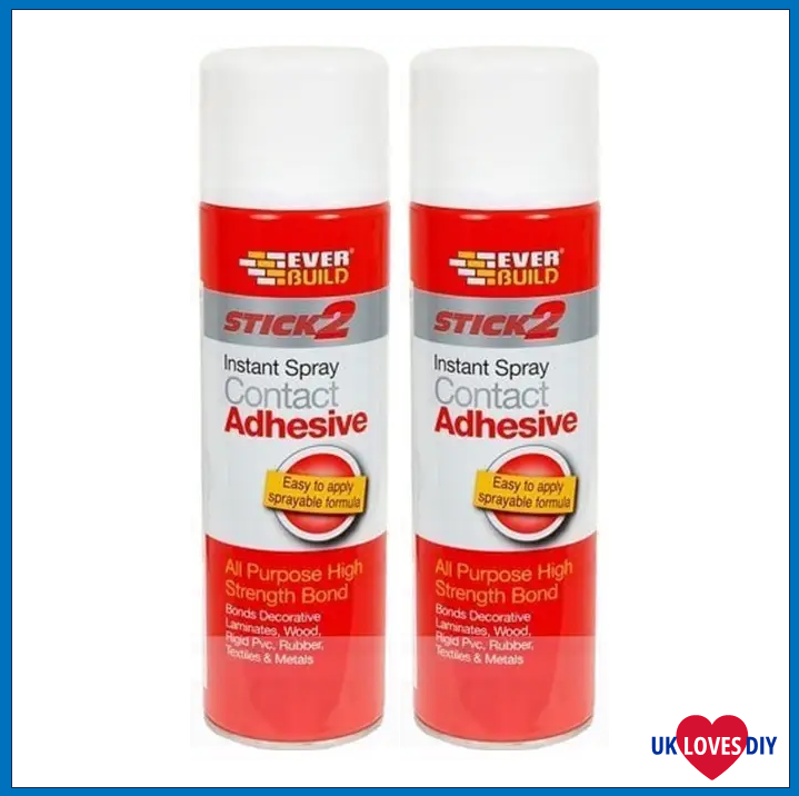 2 X EVERBUILD CONTACT SPRAY ADHESIVE 500ML