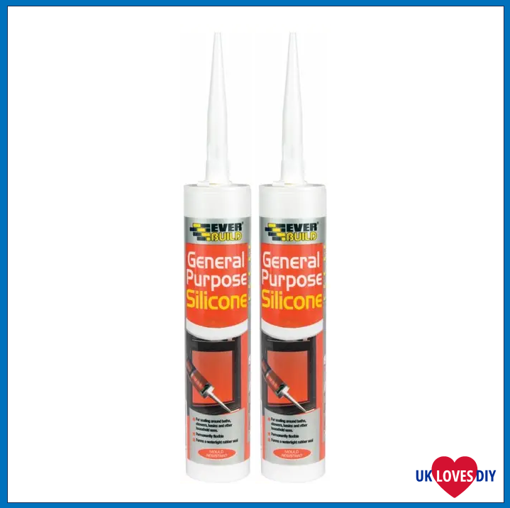 2 X EVERBUILD GENERAL PURPOSE SILICONE CLEAR 280ML