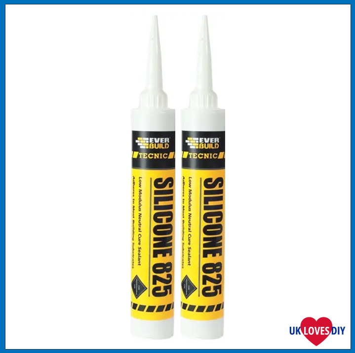 2 X EVERBUILD SILICONE 825 MID GREY 380ML