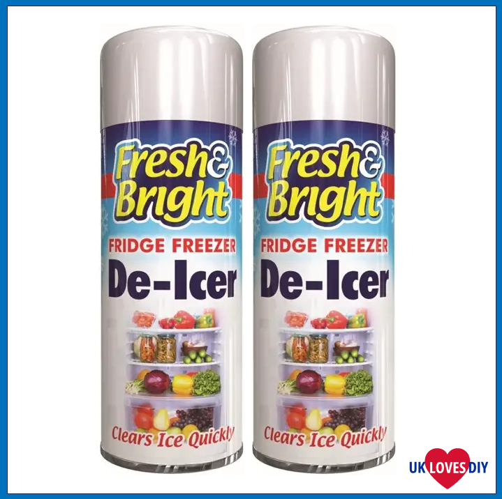 2 X FRESH & BRIGHT FRIDGE FREEZER DEICER SPRAY 200ML