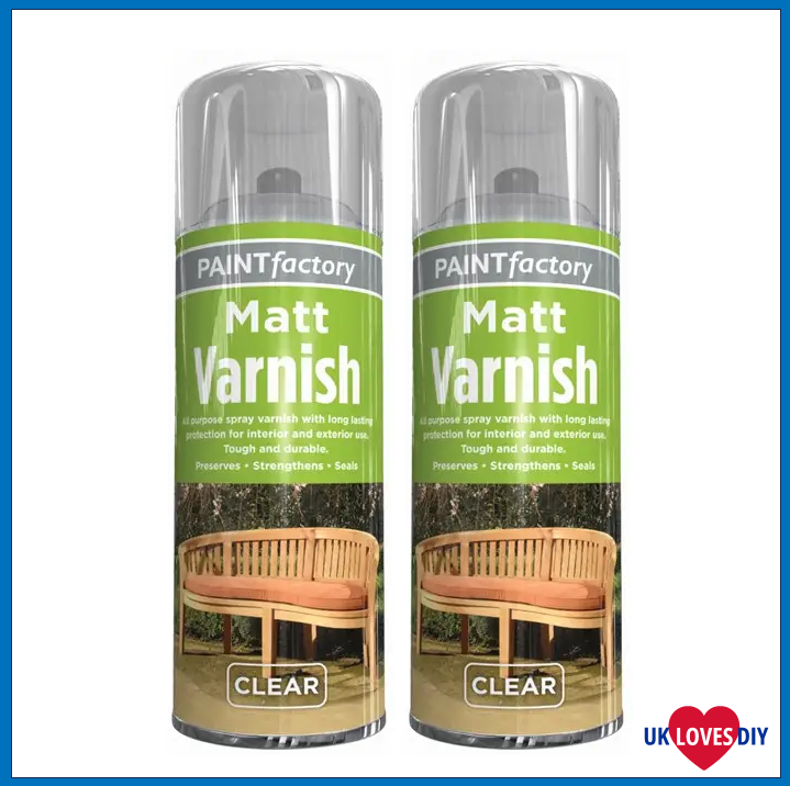 2 X PAINT FACTORY CLEAR MATT VARNISH SPRAY PAINT 400ML