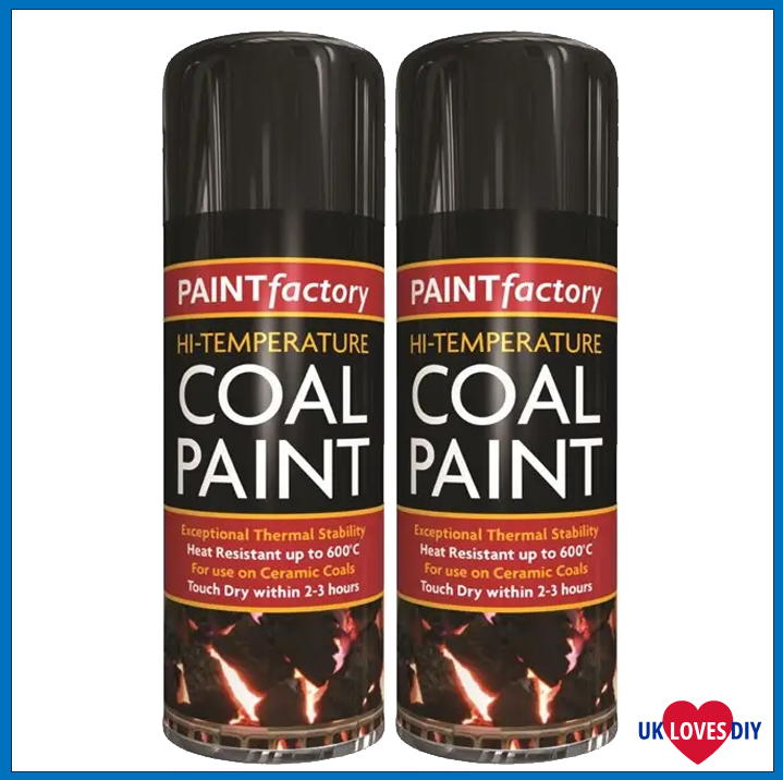 2 X PAINT FACTORY HIGH TEMPERATURE COAL SPRAY PAINT 400ML