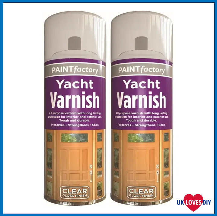 2 X PAINT FACTORY VARNISH YACHT SPRAY 250ML