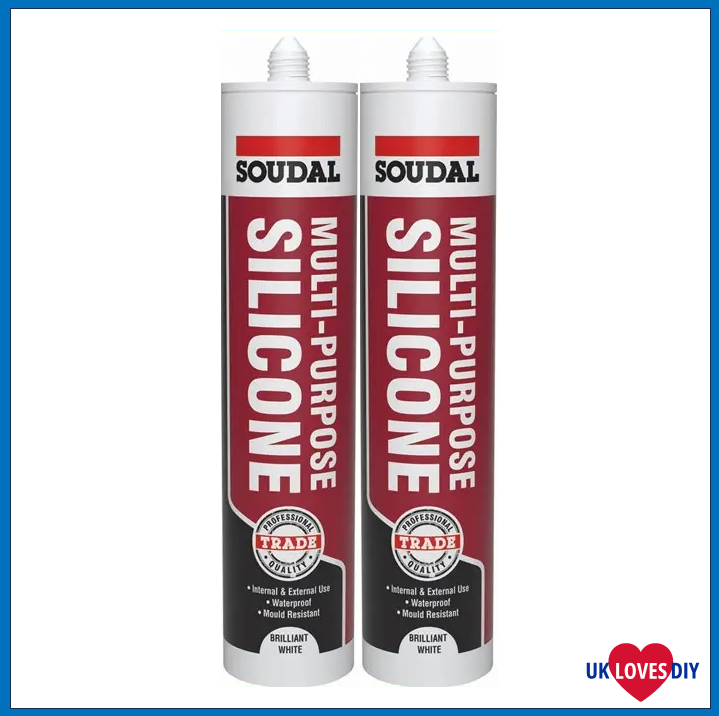 2 X SOUDAL MULTI PURPOSE SILICONE WHITE 270ML