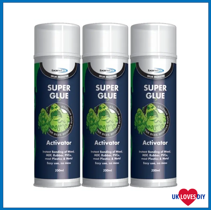 3 X BOND IT SUPERGLUE ACTIVATOR 400ML