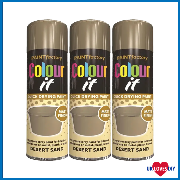 3 X COLOUR IT - DESERT SAND MATT SPRAY PAINT 250ML
