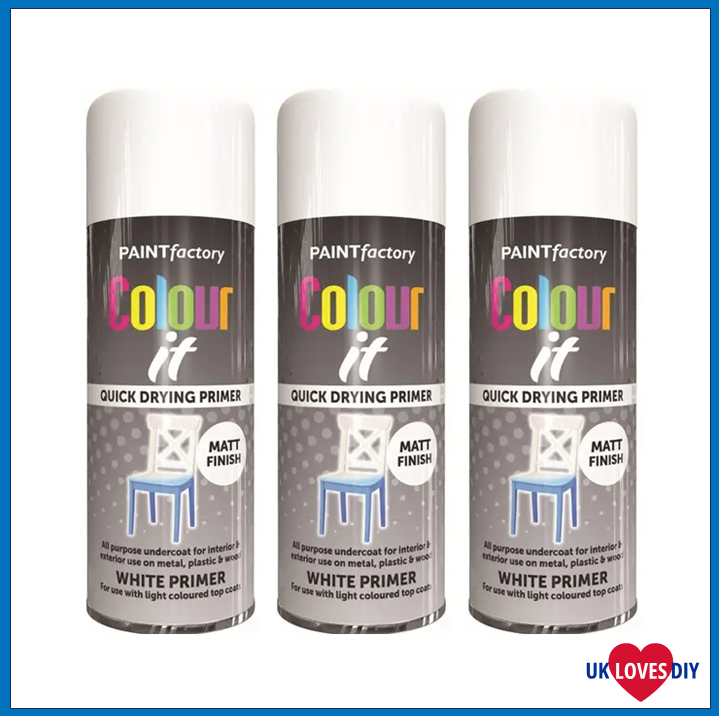3 X COLOUT IT-WHITE PRIMER SPRAY PAINT 400ML